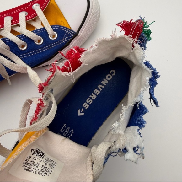 Converse Totally Thrashed Chuck Taylor All Star Hi Enamel Red Mens 8 Womens 10 - Picture 8 of 12